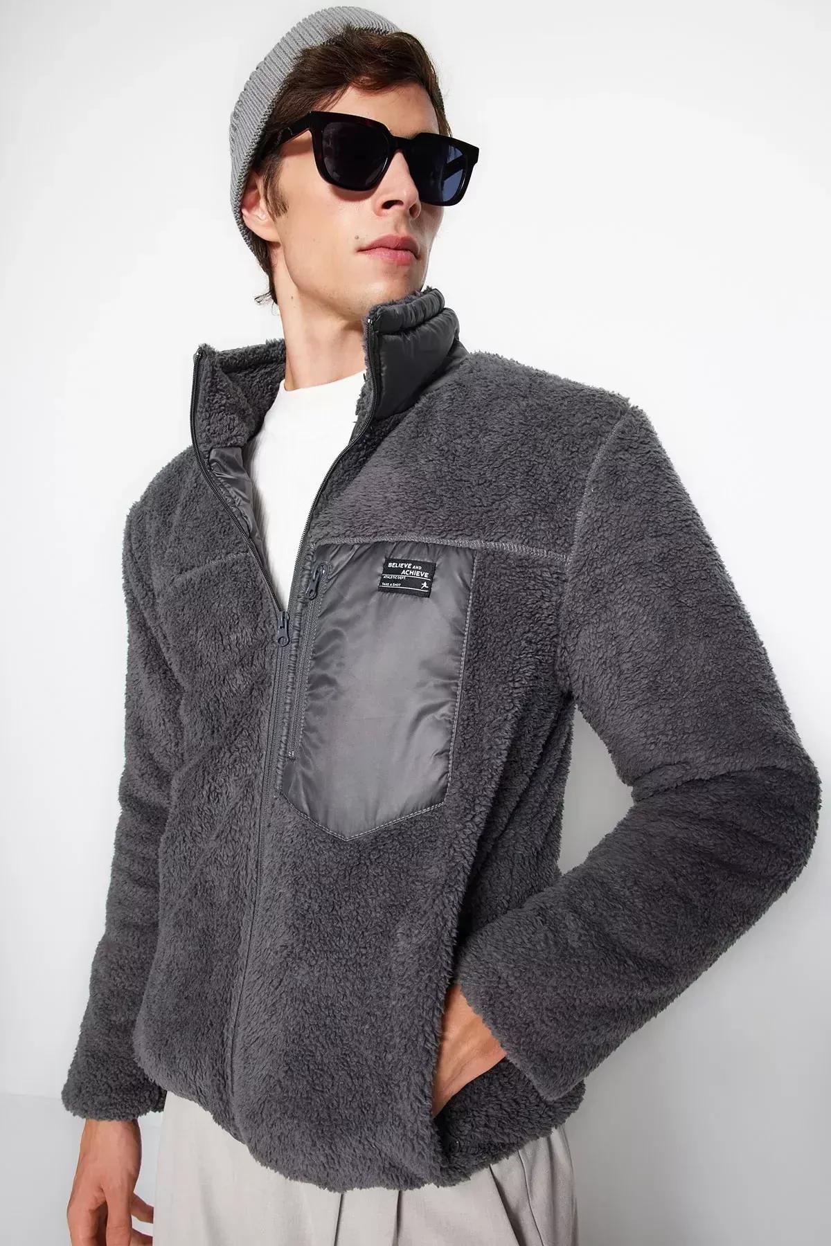 Grey Basic Jacket, Anthracite, large image number 3