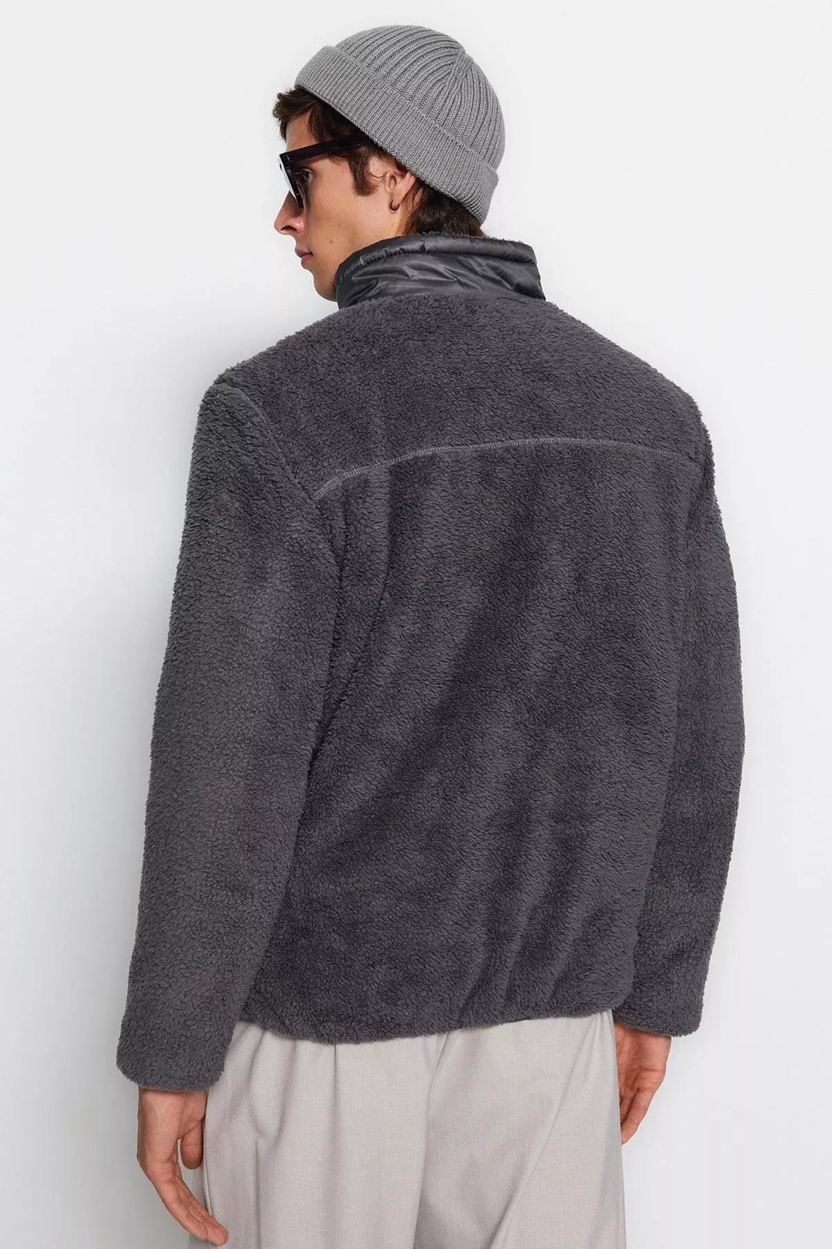 Grey Basic Jacket, Anthracite, large image number 5