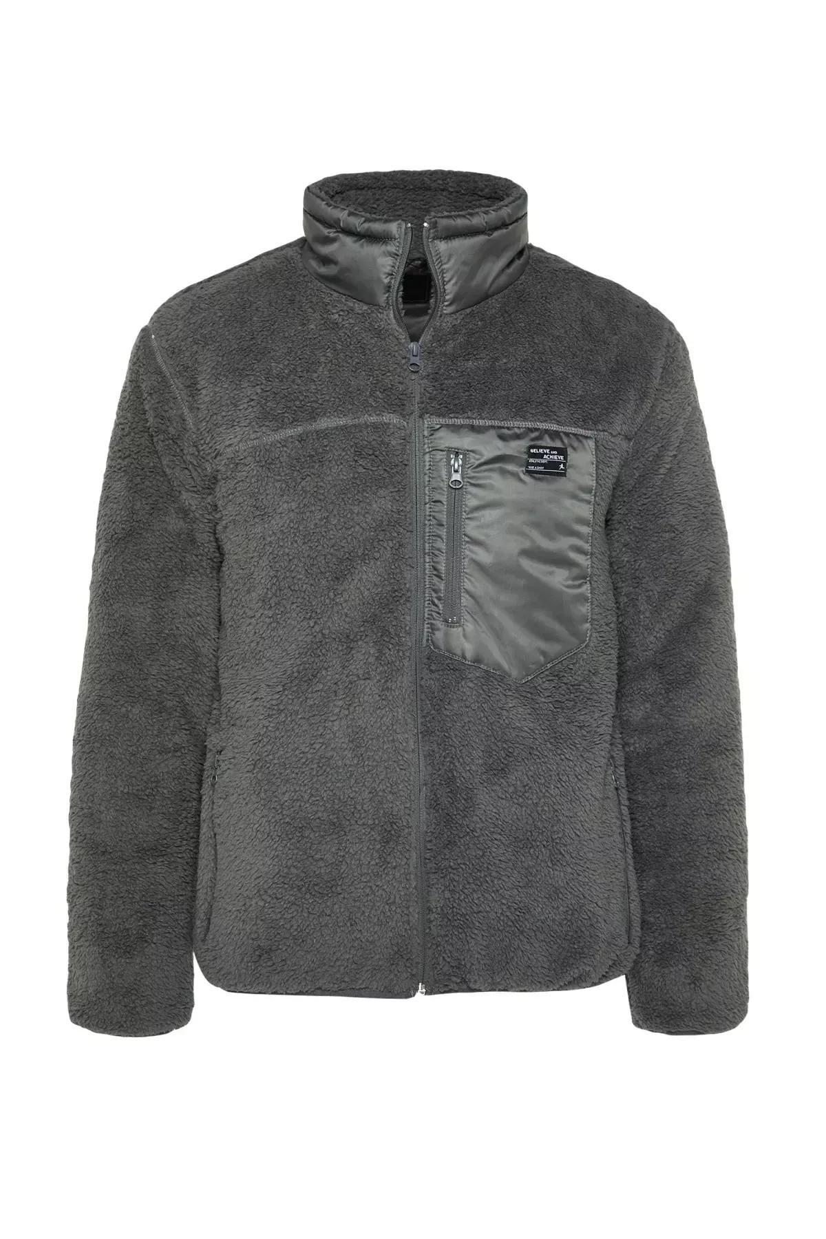 Grey Basic Jacket, , large image number 6