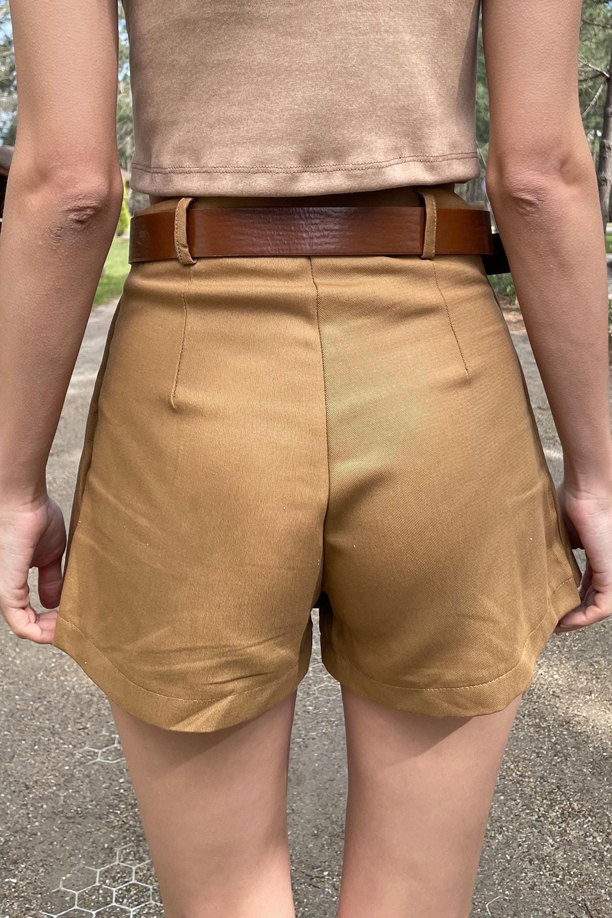 Brown Ruffled Mini Skirt, , large image number 4