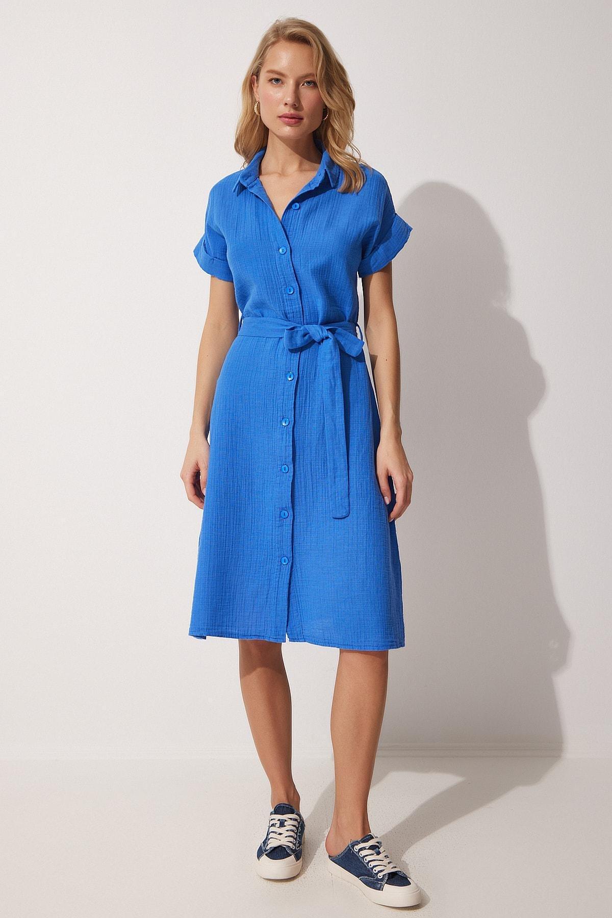 Blue Shirt Dress, , large image number 2