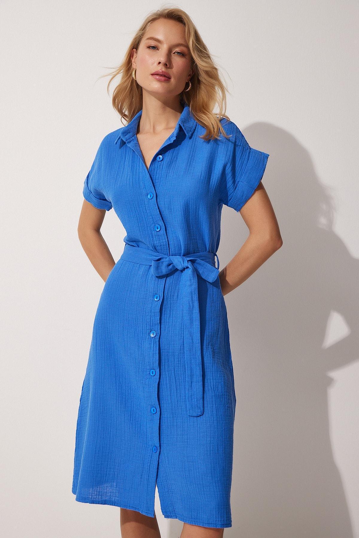 Blue Shirt Dress, , large image number 3