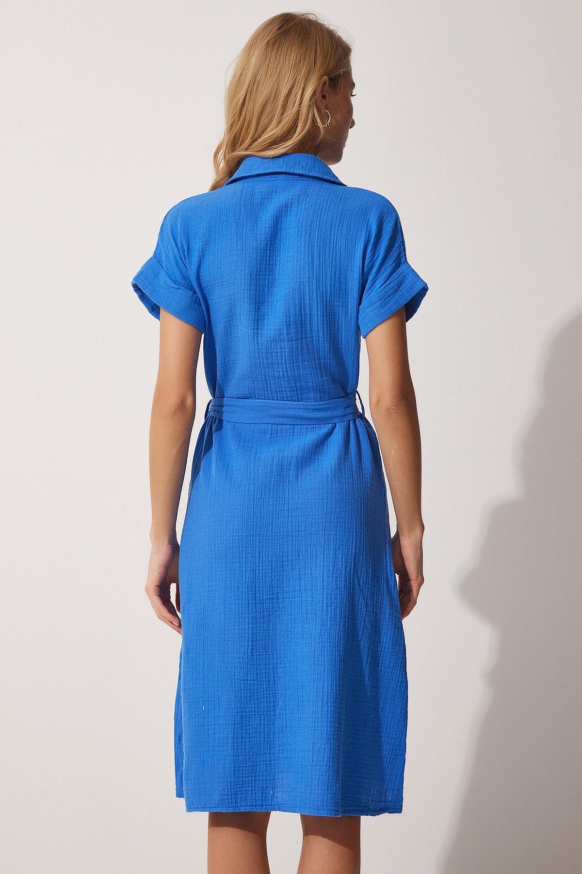 Blue Shirt Dress, , large image number 4