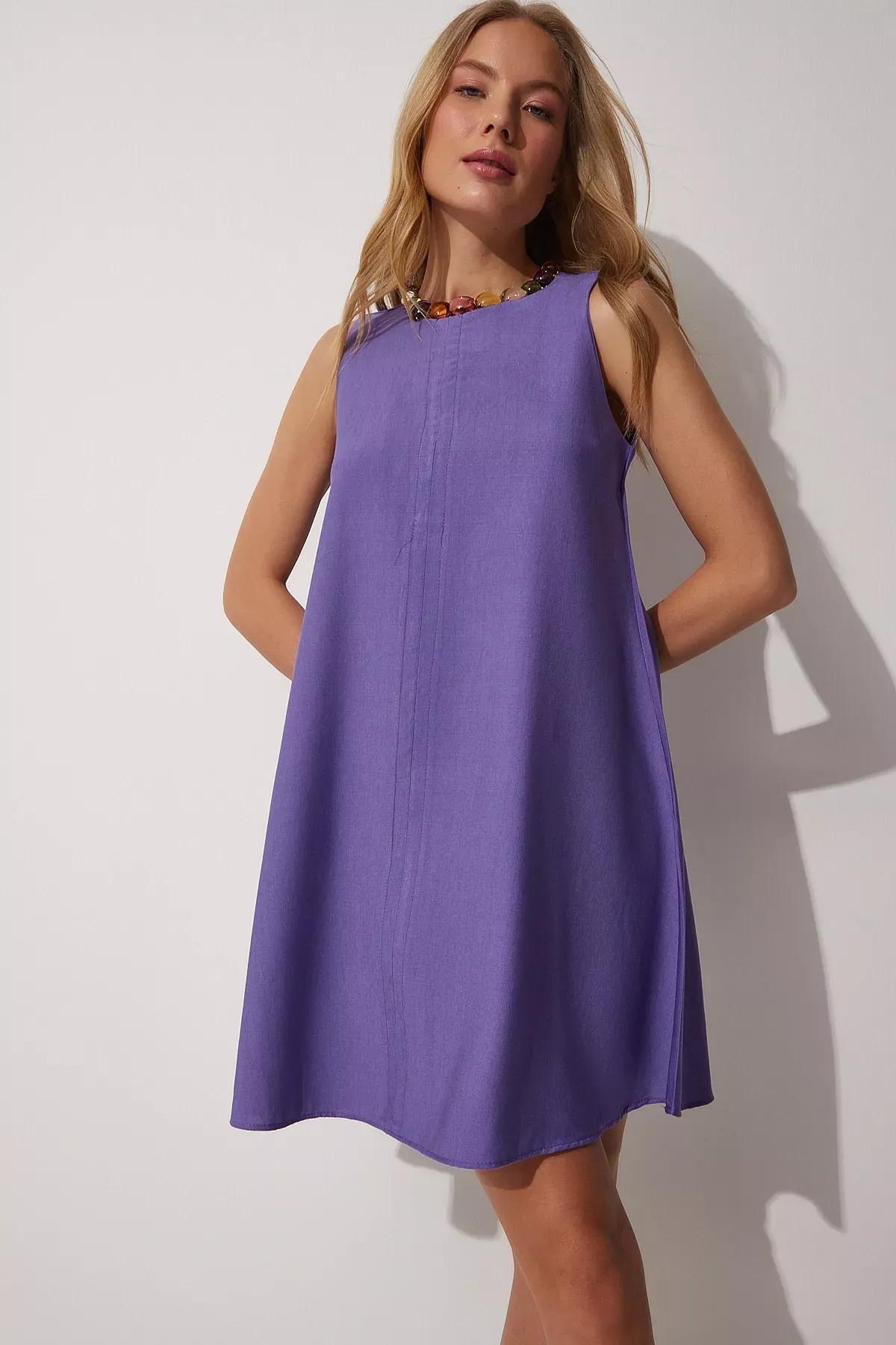 Purple Baby Doll Mini Dress, Purple, large image number 0
