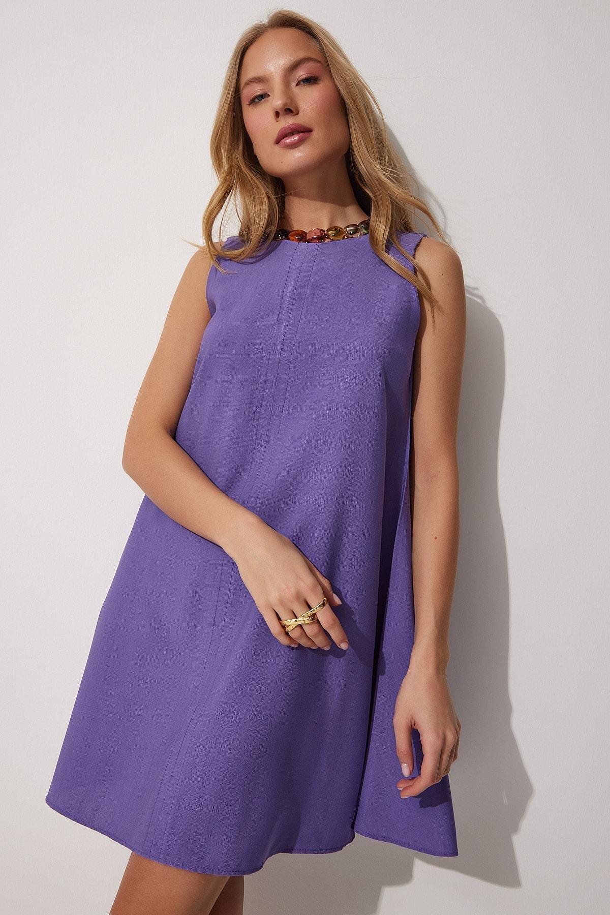 Purple Baby Doll Mini Dress, Purple, large image number 1