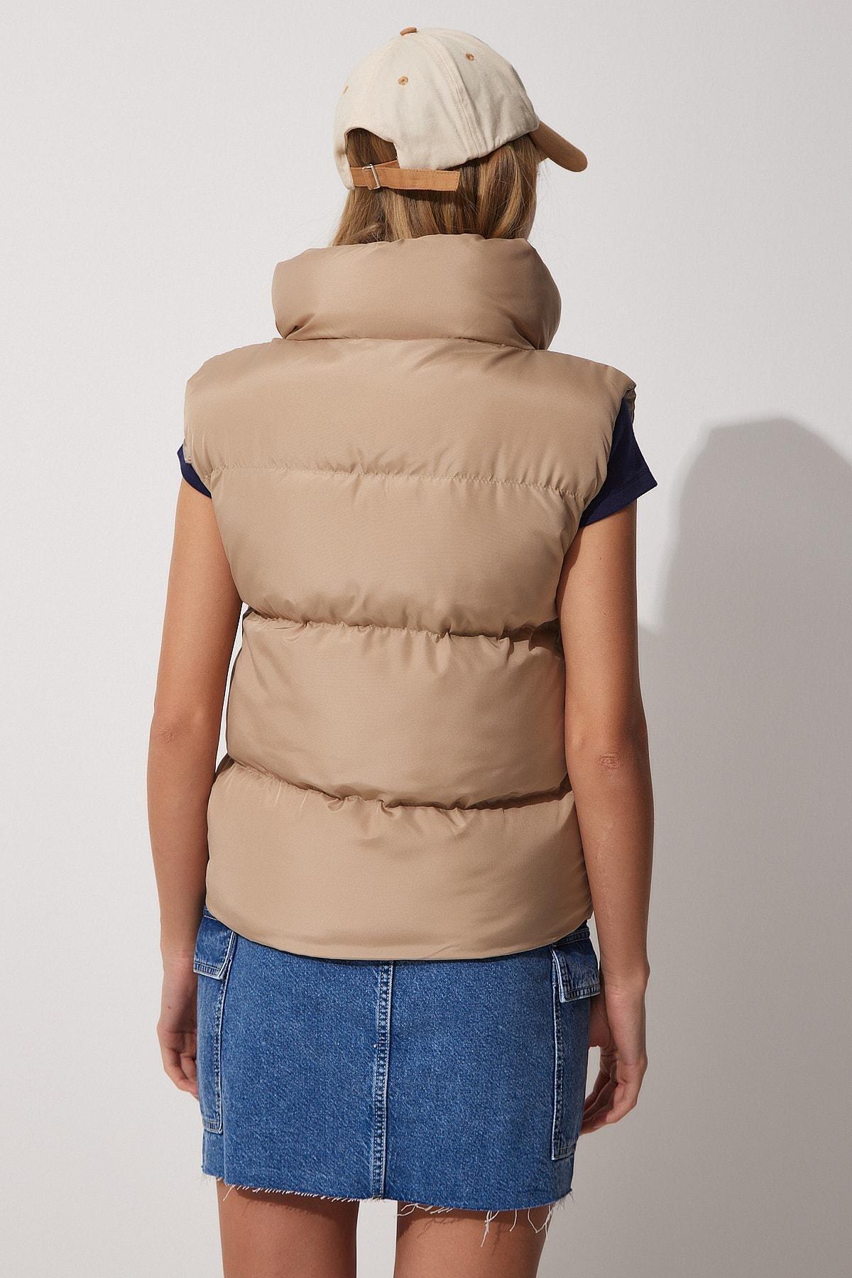Beige Puffer Vest, , large image number 4