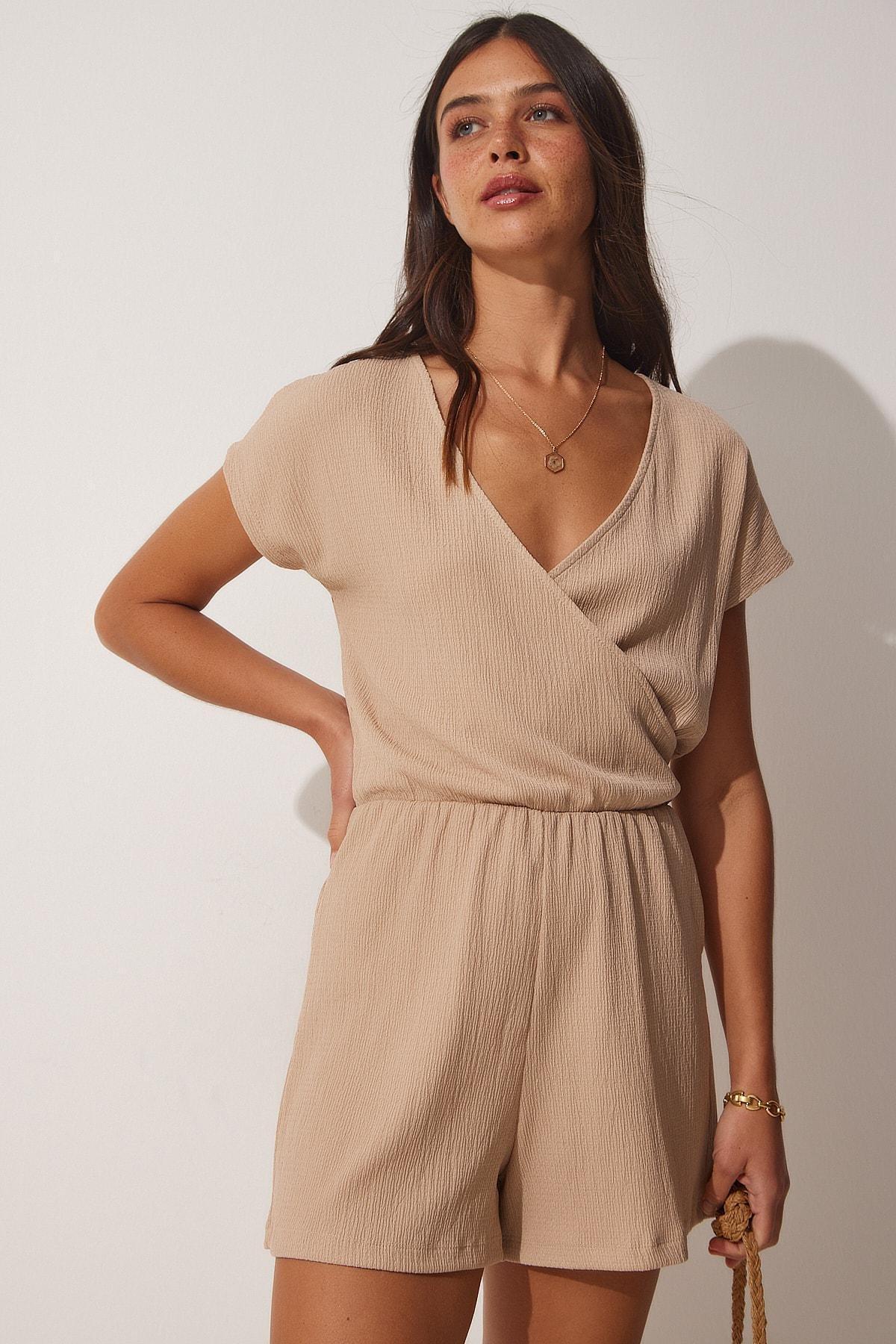Brown Wrapped Collar Short Co-Ord Set, , large image number 2