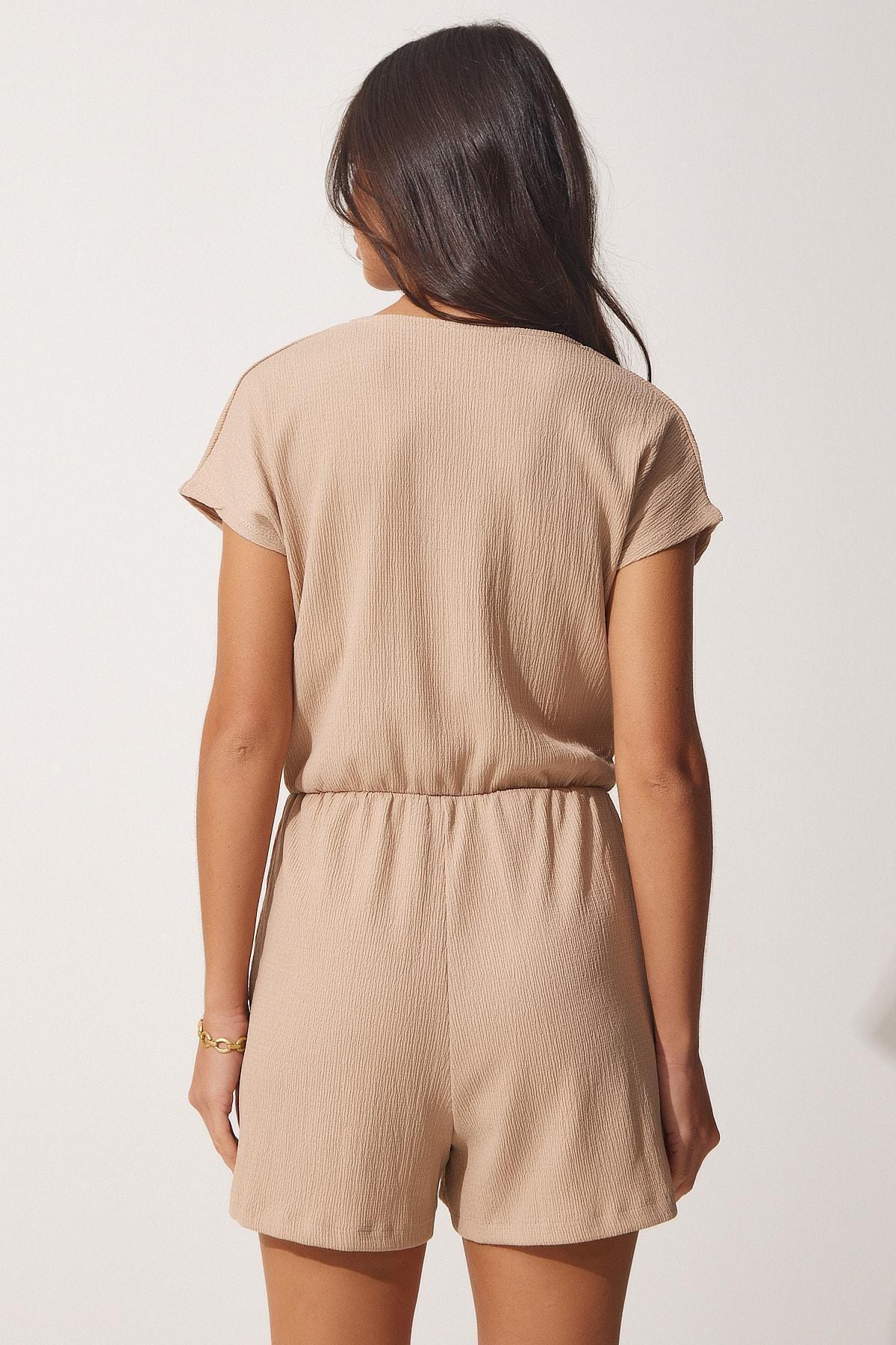 Brown Wrapped Collar Short Co-Ord Set, , large image number 3