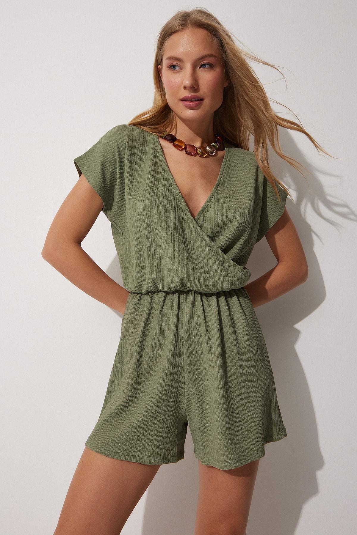 Khaki Relaxed Wrapped Jumpsuit, , large image number 0
