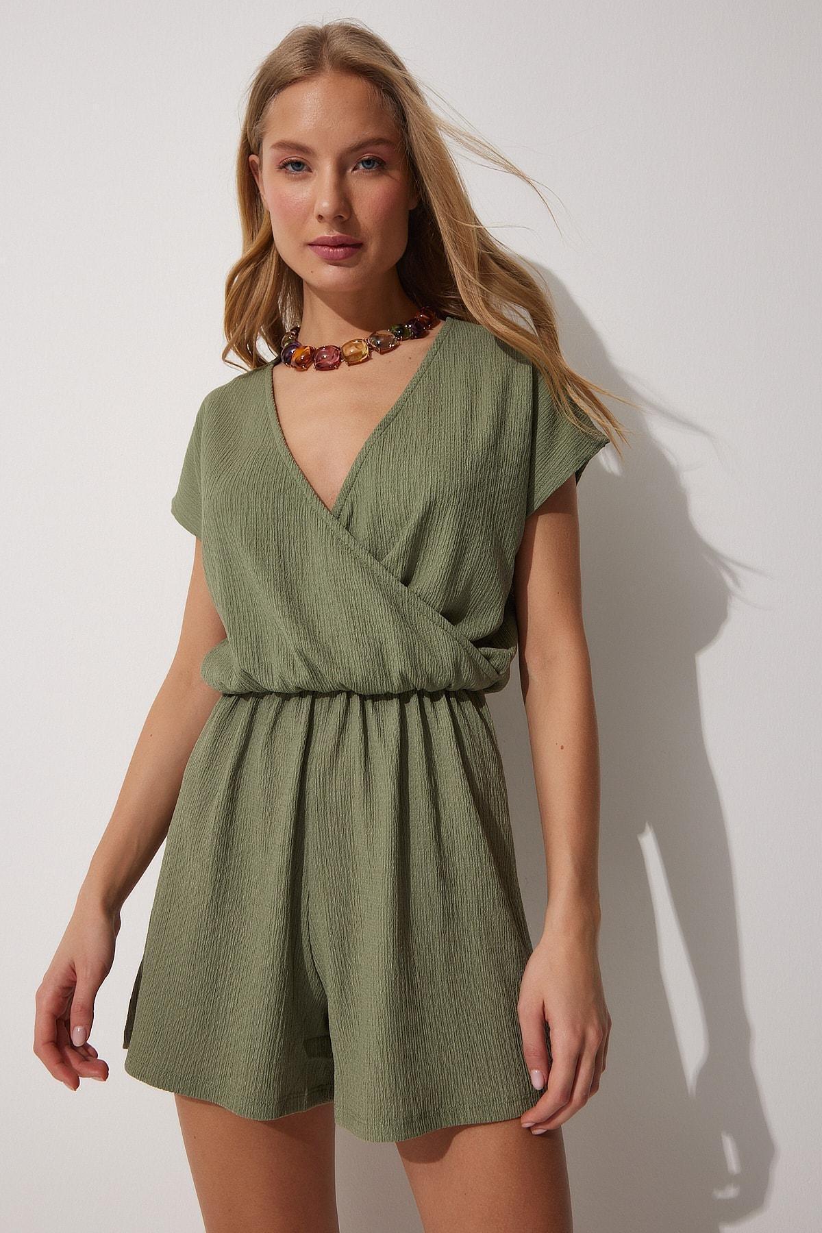 Khaki Relaxed Wrapped Jumpsuit, , large image number 1