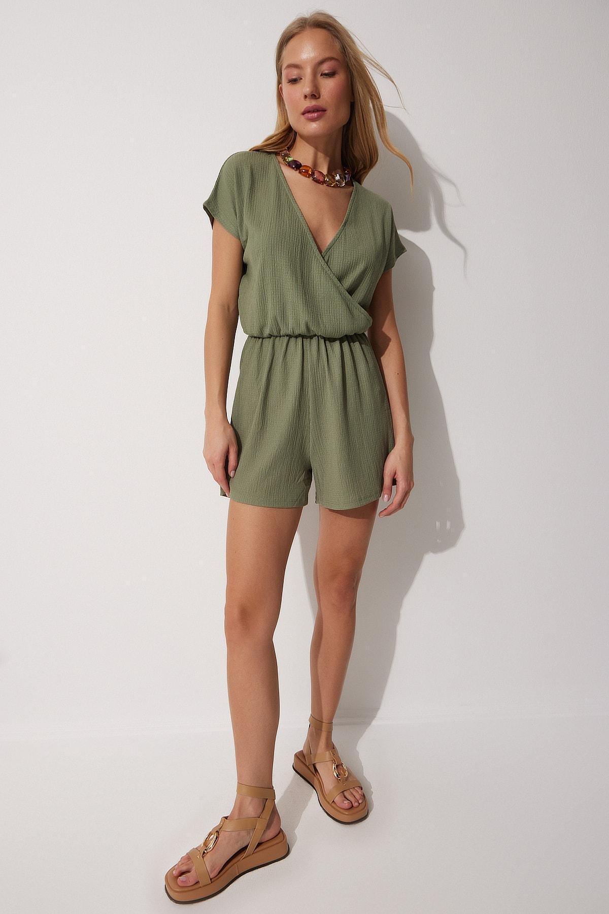 Khaki Relaxed Wrapped Jumpsuit, , large image number 2