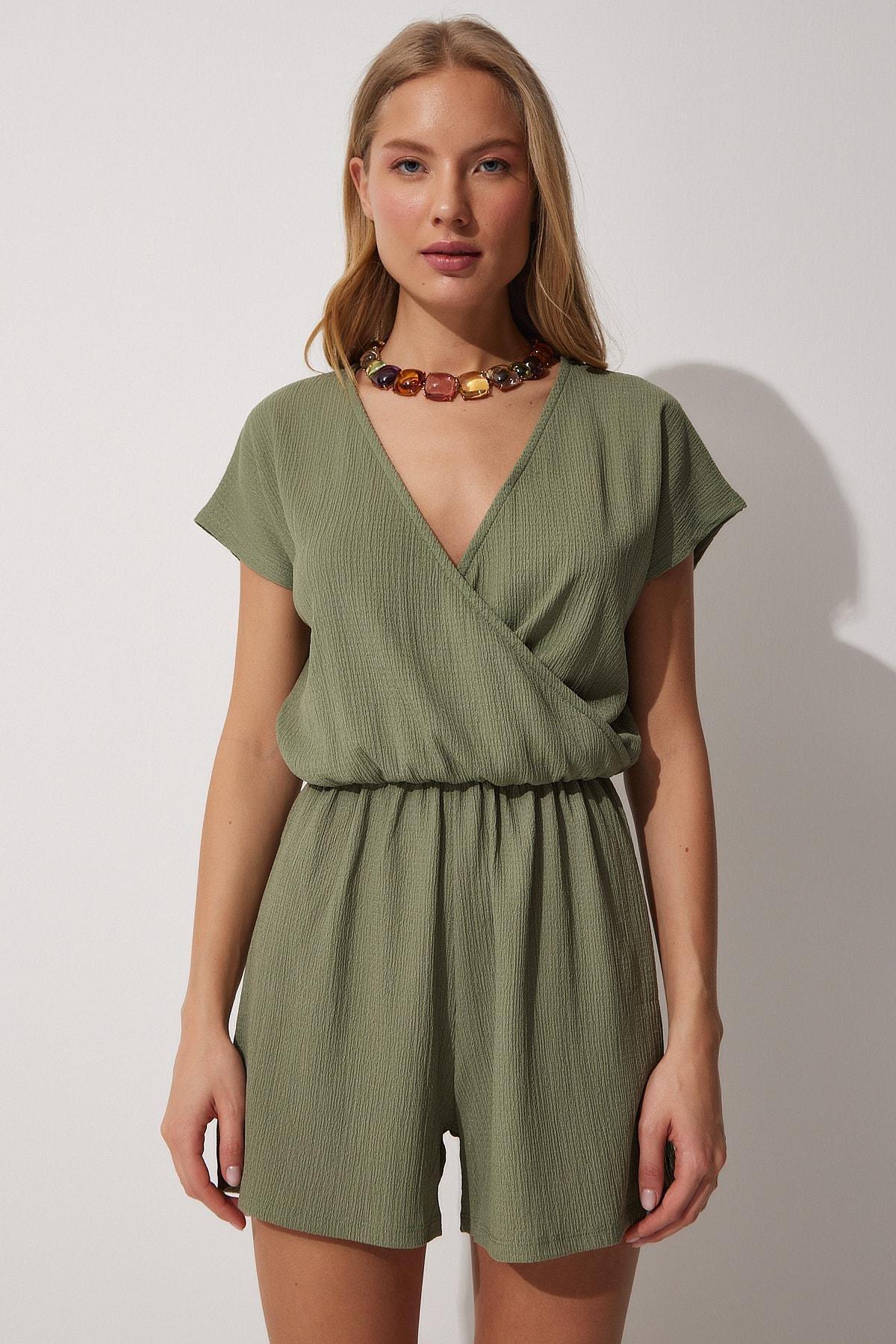 Khaki Relaxed Wrapped Jumpsuit, , large image number 3