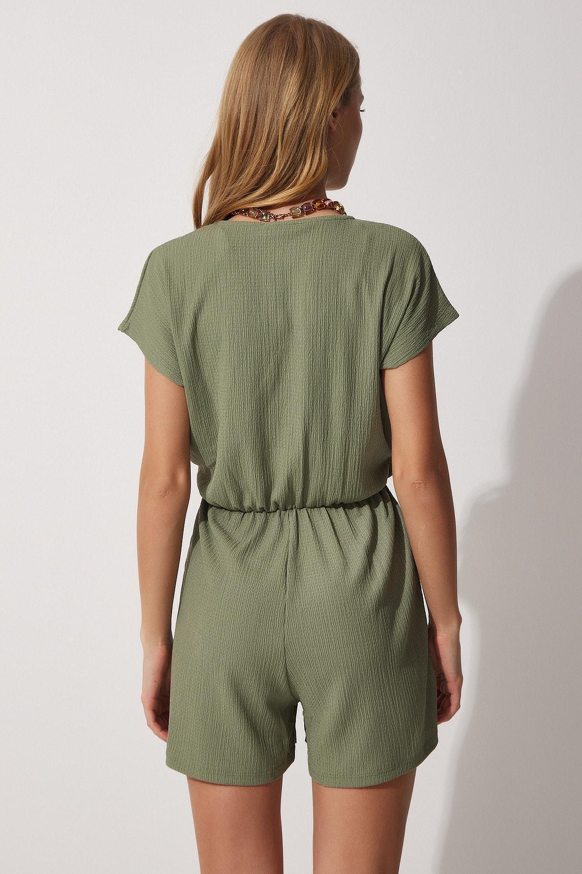 Khaki Relaxed Wrapped Jumpsuit, , large image number 4