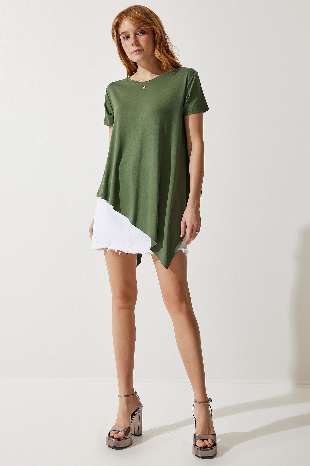Green Asymmetrical Knitted Tunic, , large image number 0