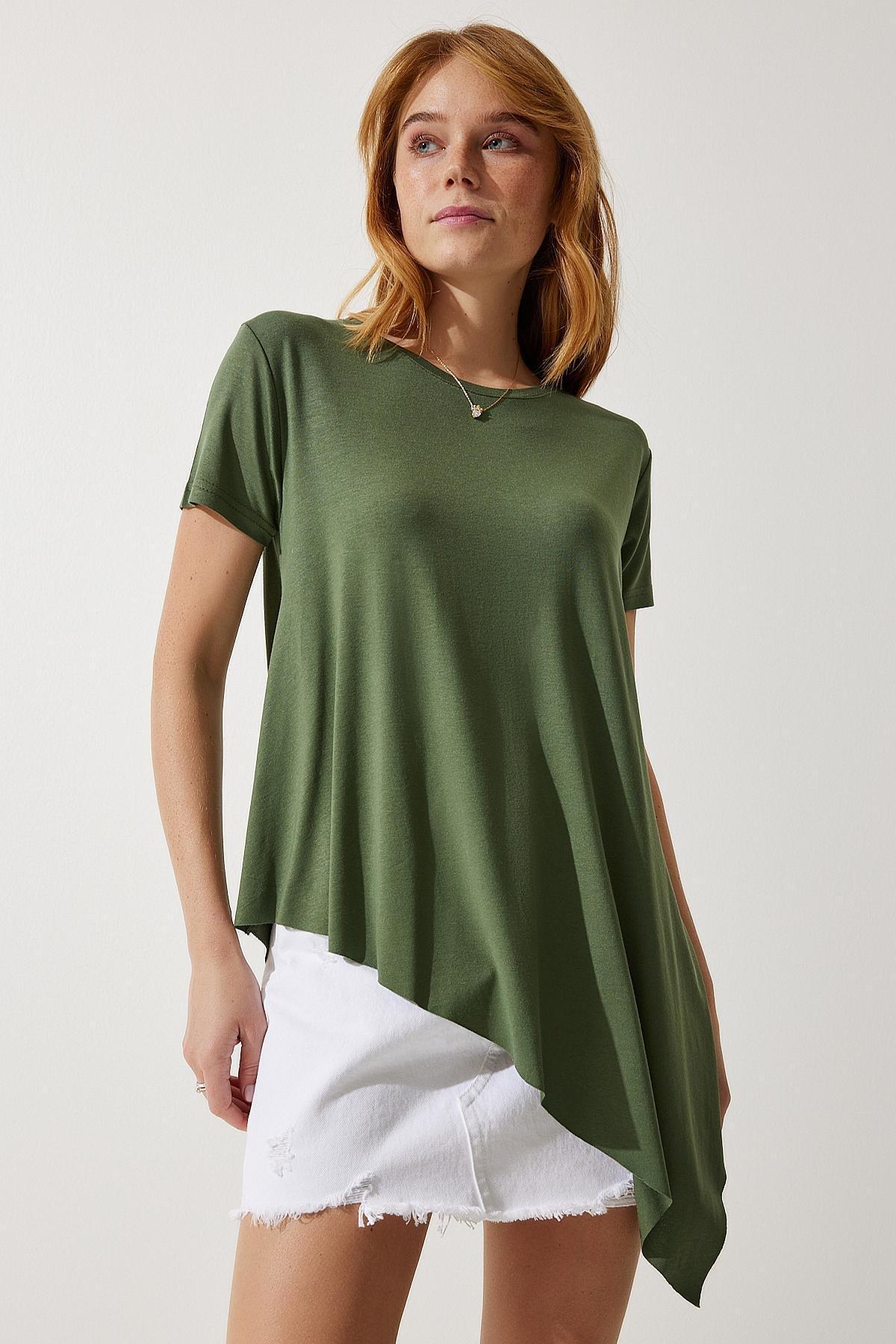 Green Asymmetrical Knitted Tunic, , large image number 3