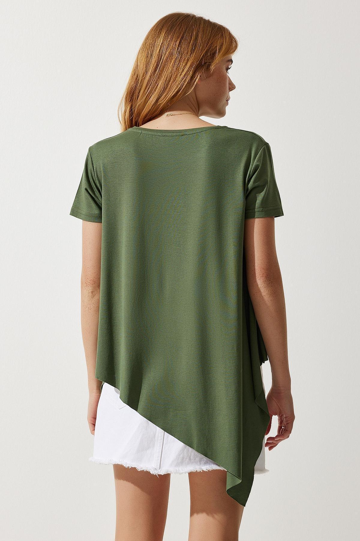 Green Asymmetrical Knitted Tunic, , large image number 4