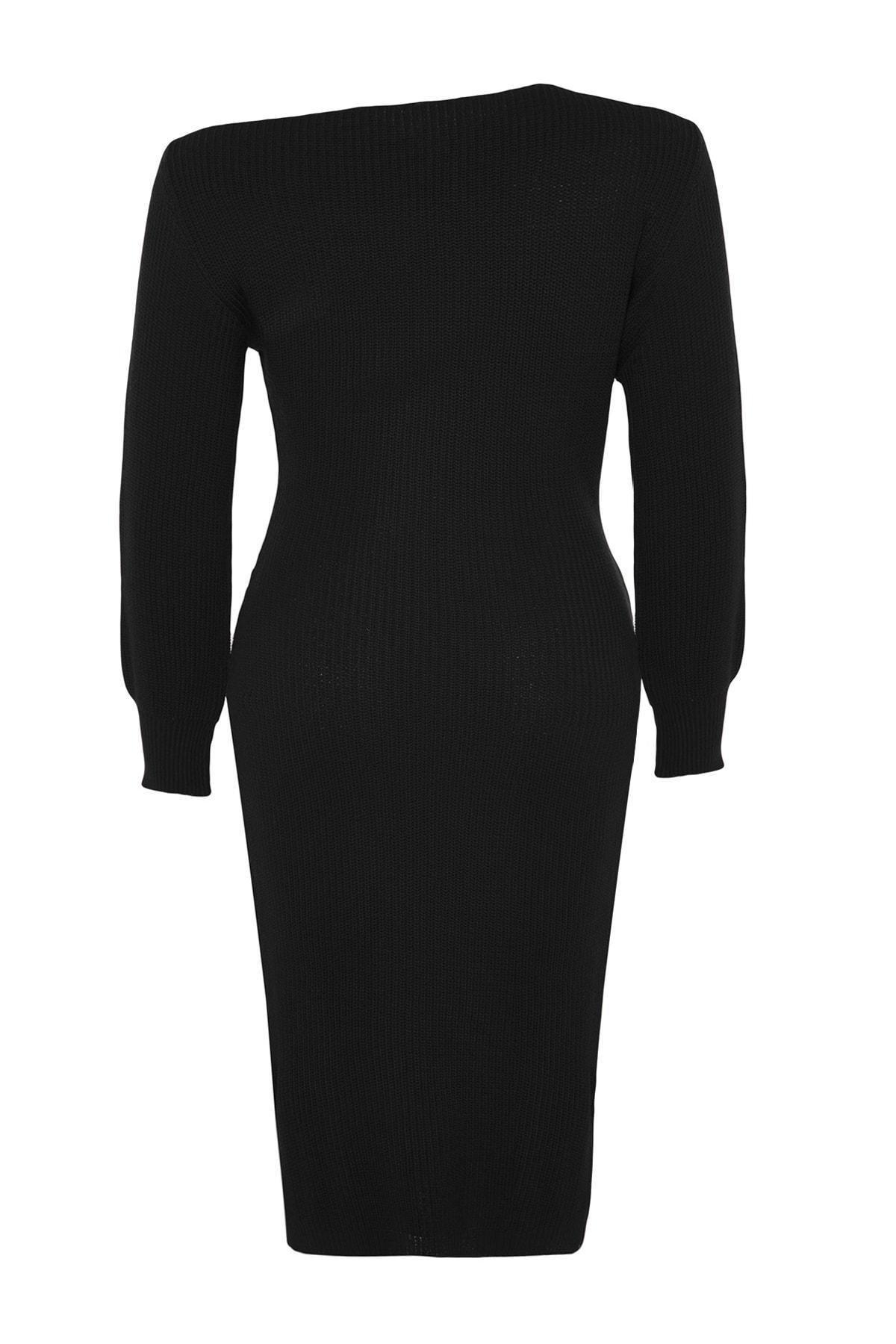 Black Plus Size Asymmetrical Dress, , large image number 5