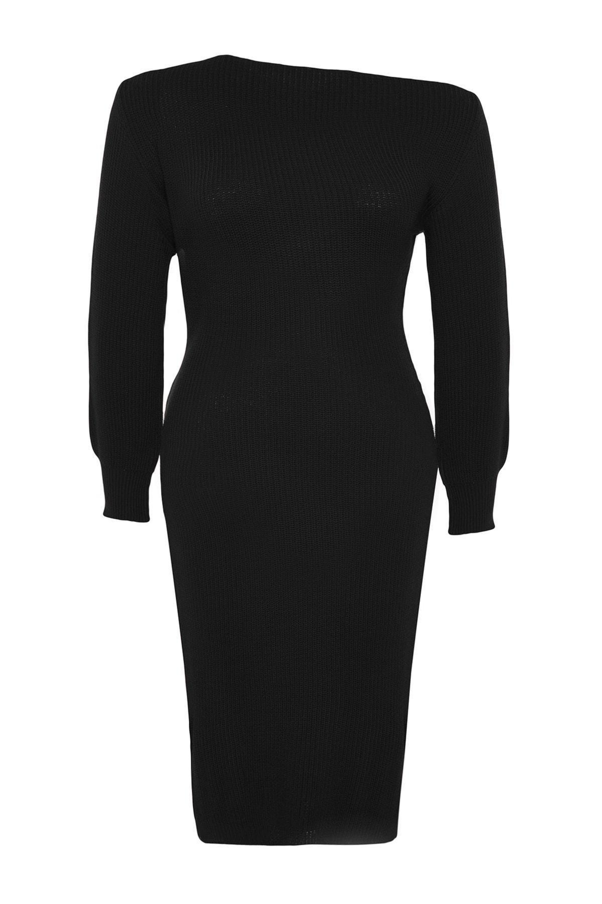Black Plus Size Asymmetrical Dress, , large image number 7