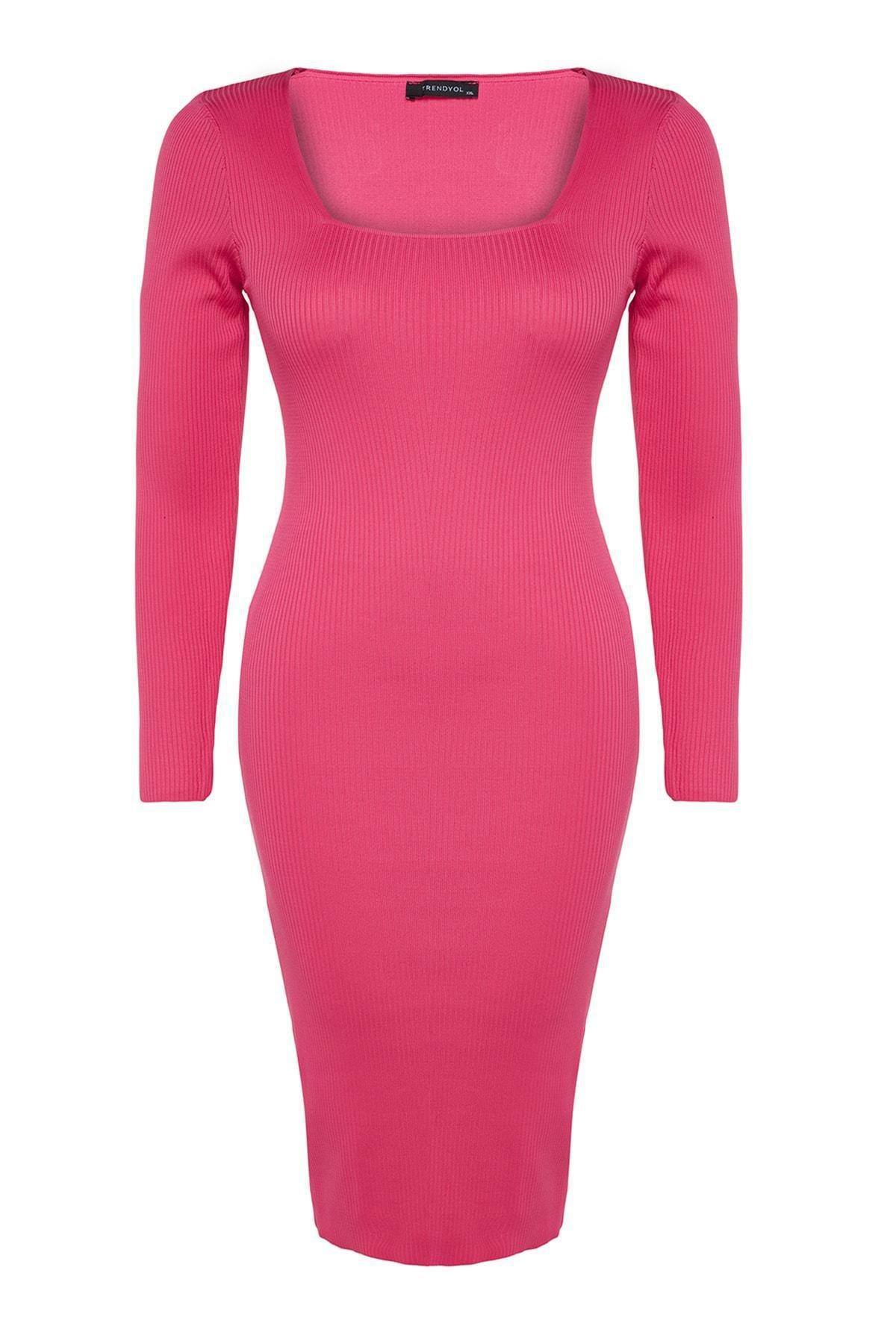 Pink Bodycon Plus Size Dress, , large image number 5