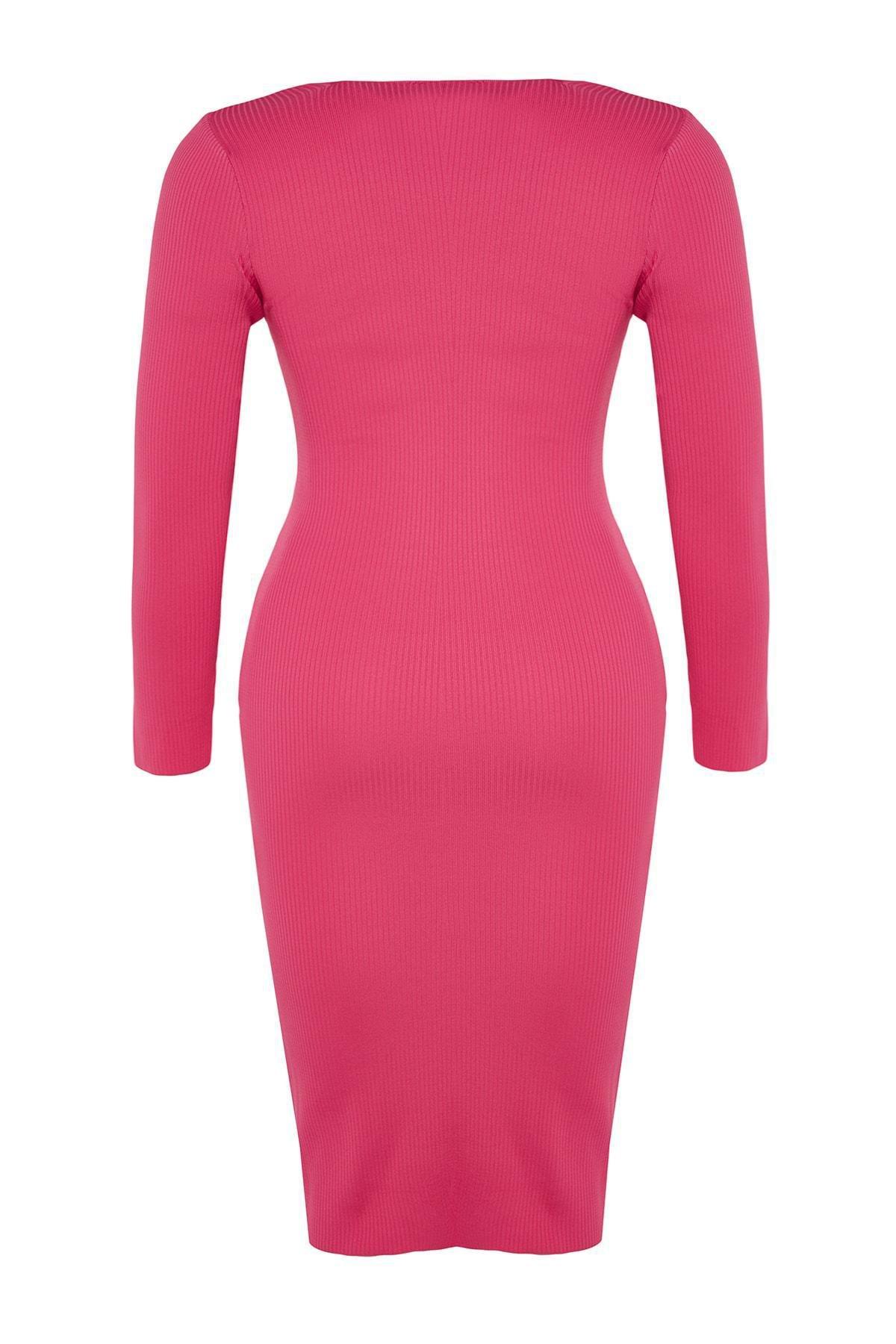 Pink Bodycon Plus Size Dress, , large image number 7