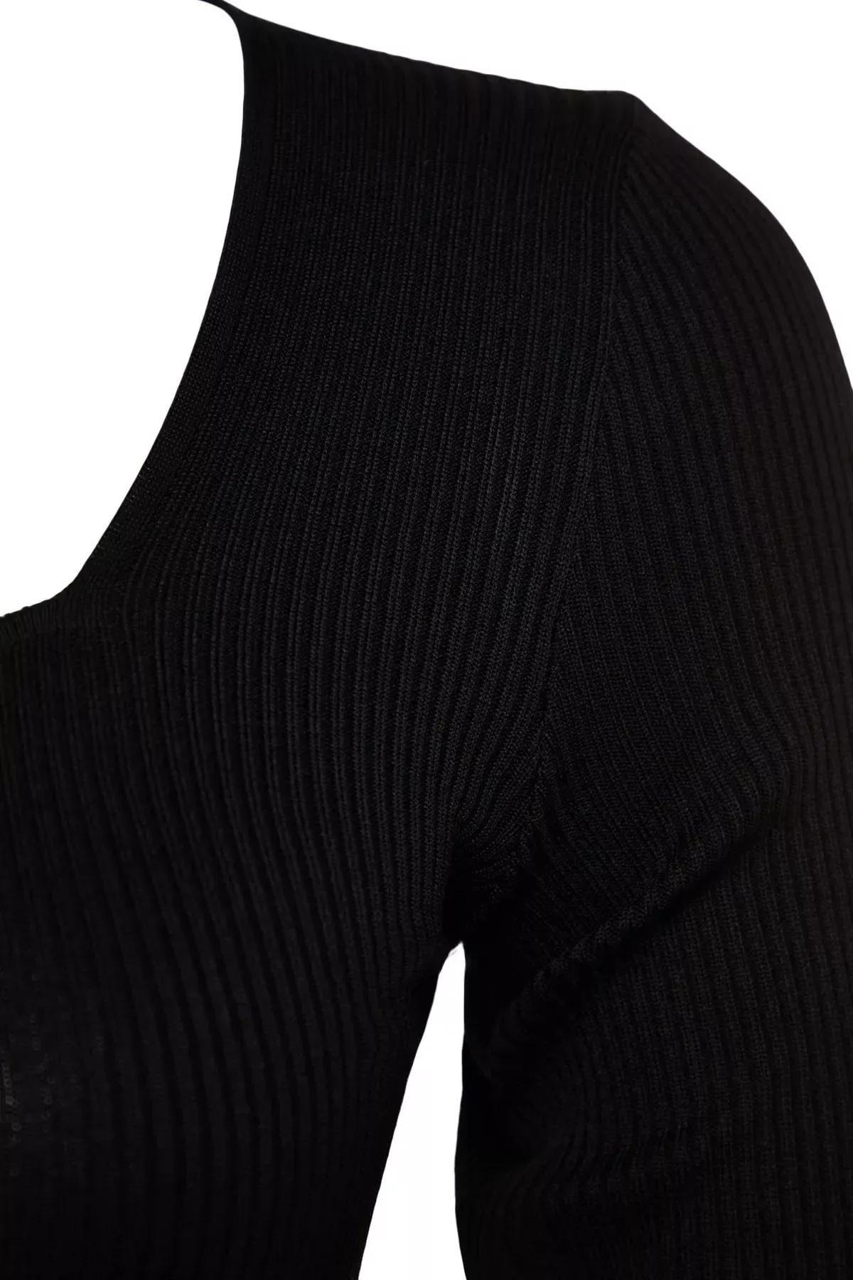 Black Bodycon Plus Size Dress, BLACK, large image number 6