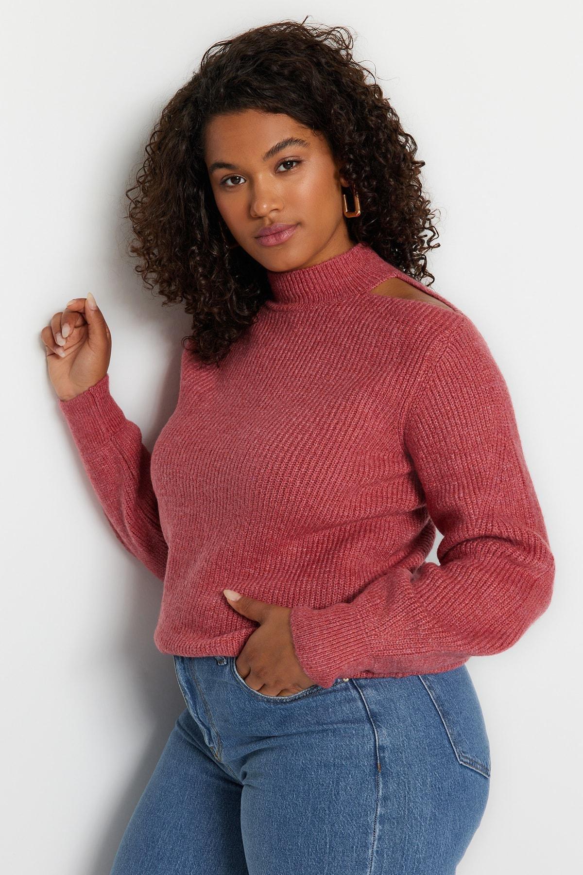 Plus size shop pink turtleneck