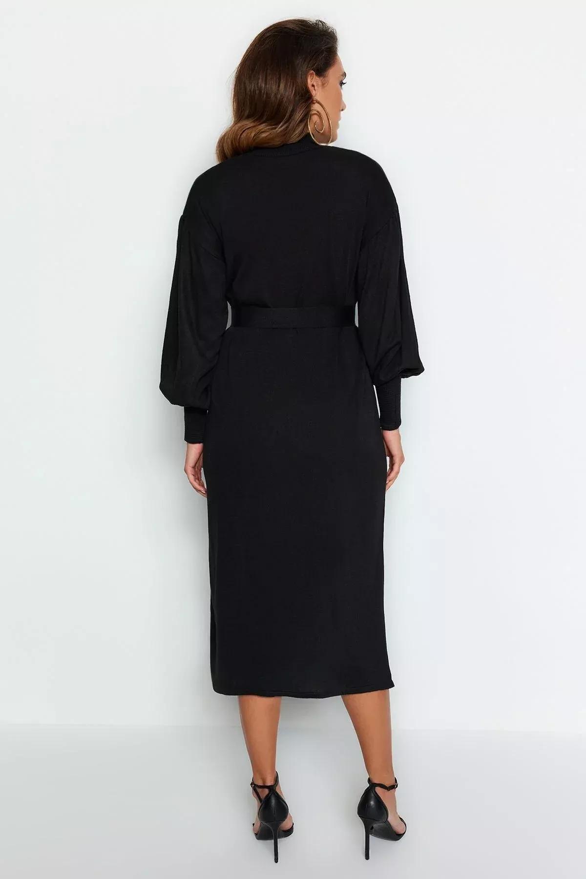 Black Basic Dress, BLACK, large image number 5