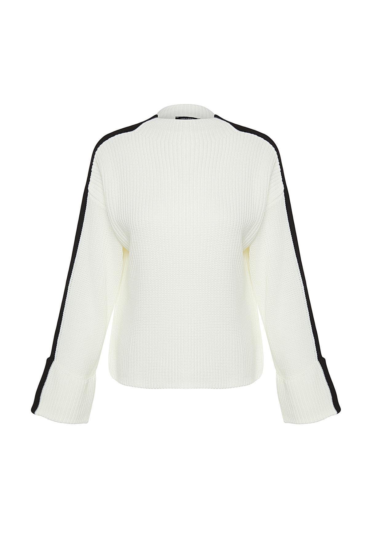 Cream Oversize Off-Shoulder Sweater, , large image number 5