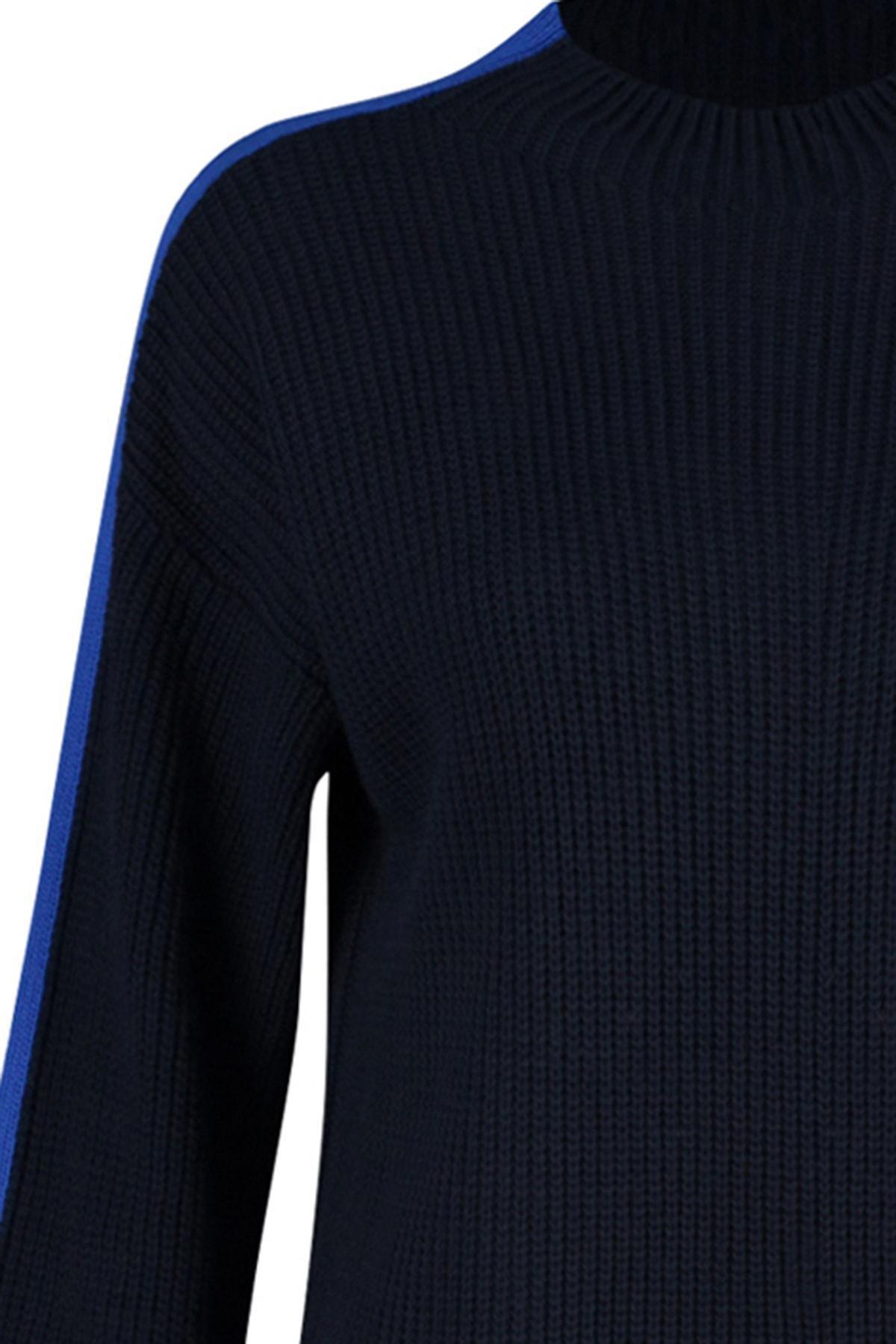 Navy Oversize Off-Shoulder Sweater, , large image number 7