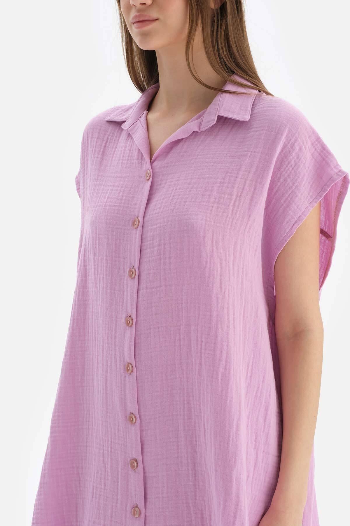 Dagi - Purple Muslin Long Shirt