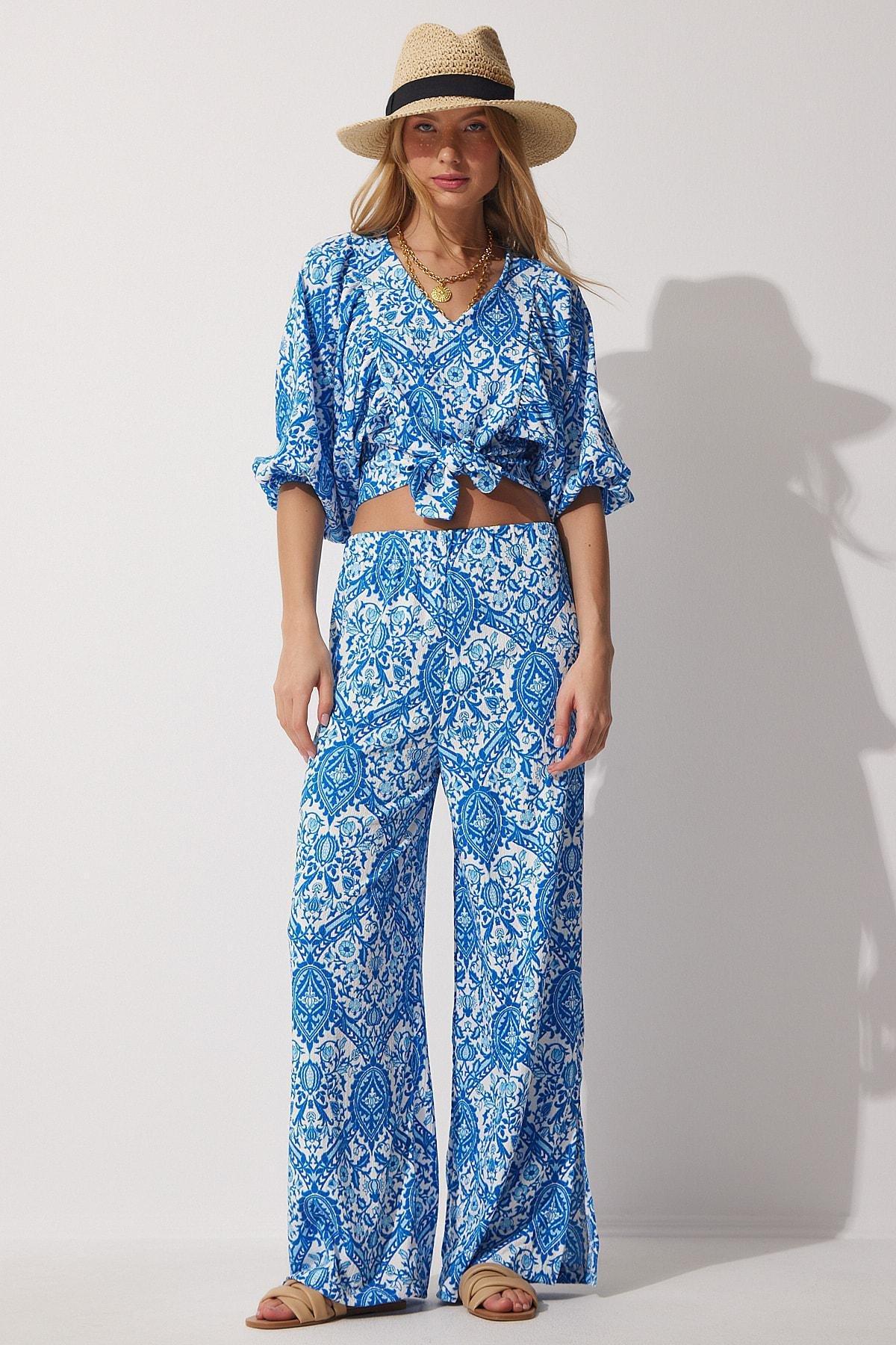 Blue Patterned Co-Ord Set, , large image number 2