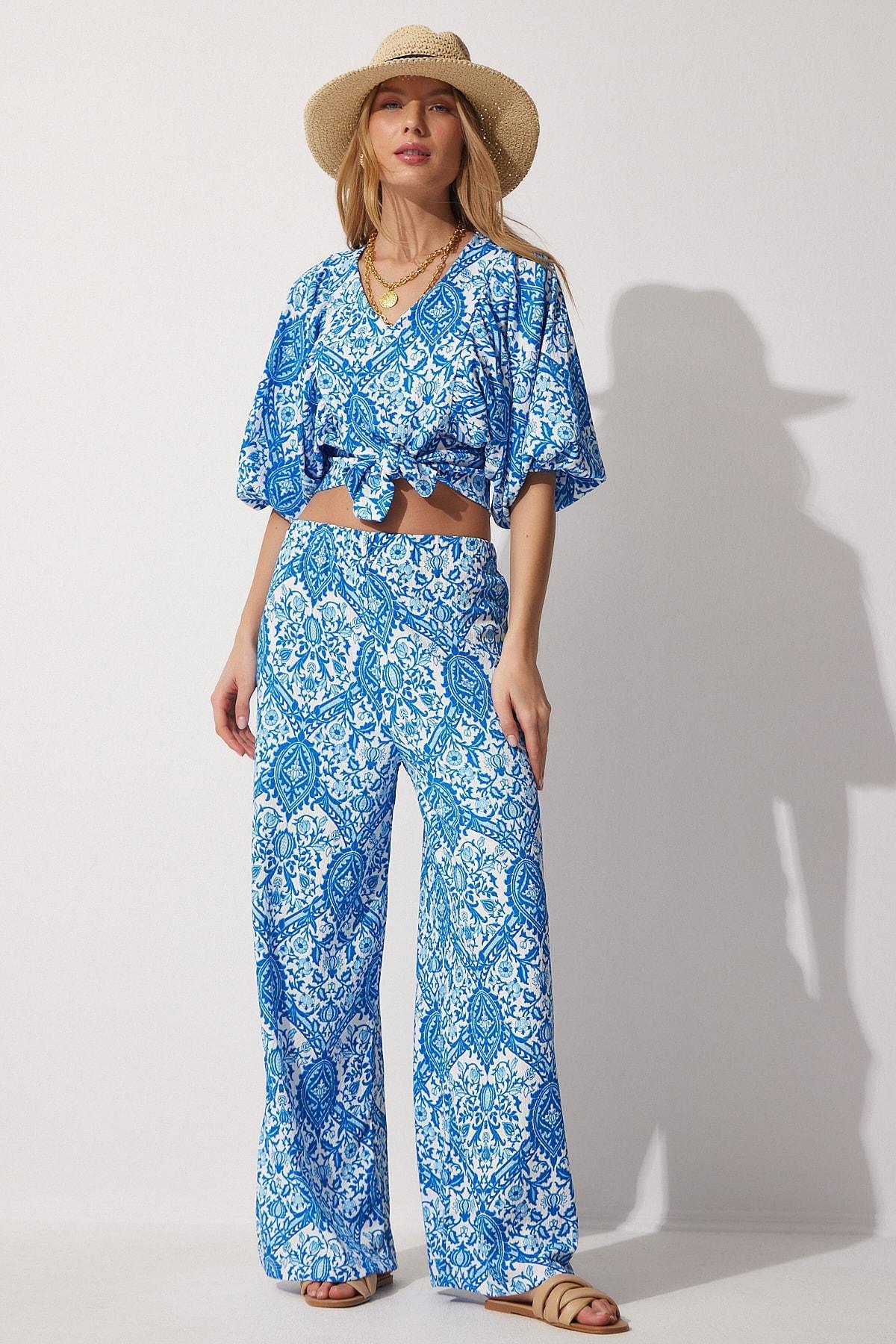 Blue Patterned Co-Ord Set, , large image number 3