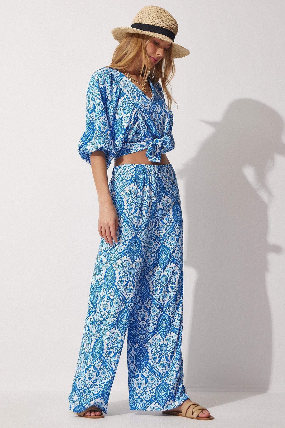 Blue Patterned Co-Ord Set, , large image number 4