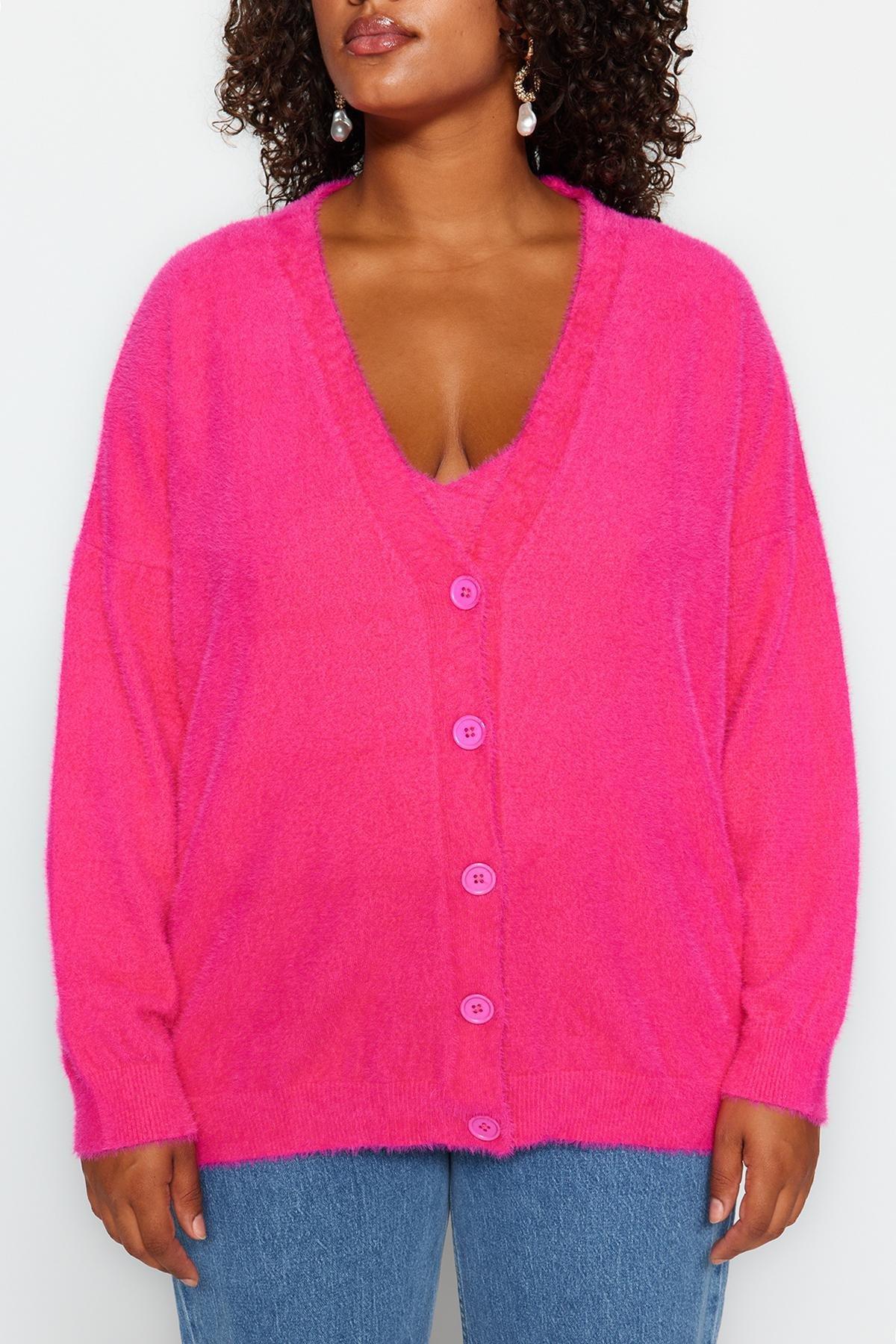 Pink Detailed Knitted Blouse, , large image number 2