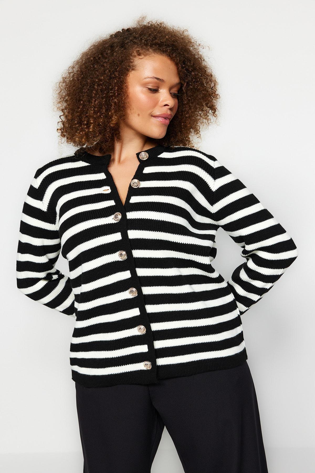Striped Knitted Cardigan, , large image number 0