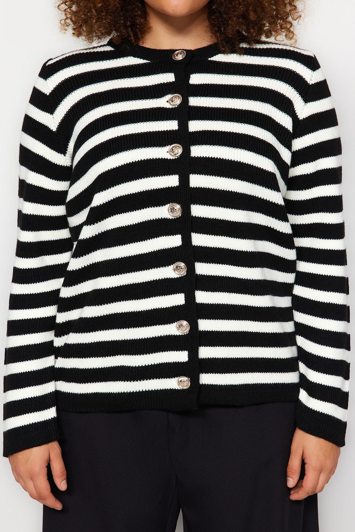 Striped Knitted Cardigan, , large image number 3