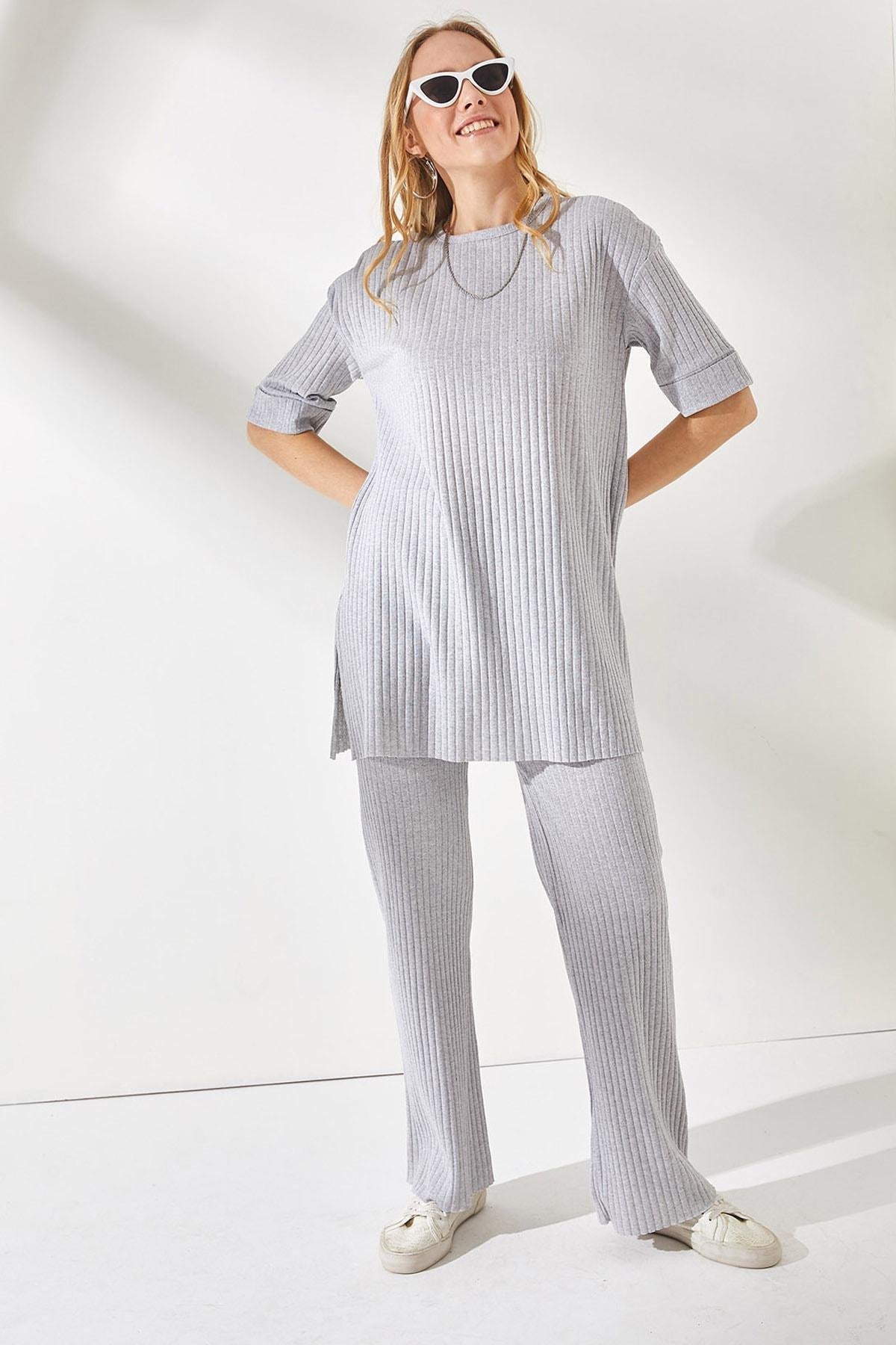 طقم بقصة مريحة، رمادي, LIGHT GREY, large image number 4