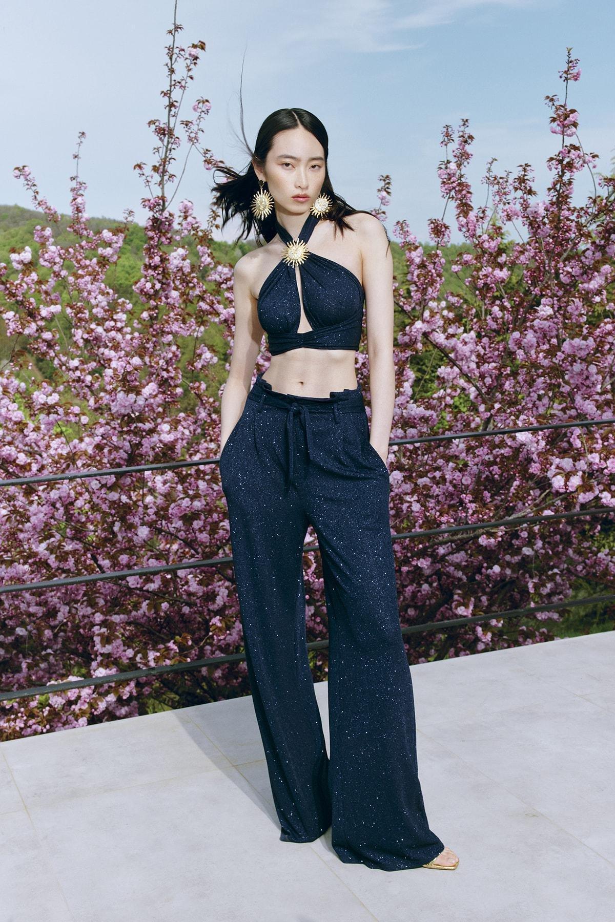 Navy Wide Leg Pants, , large image number 0