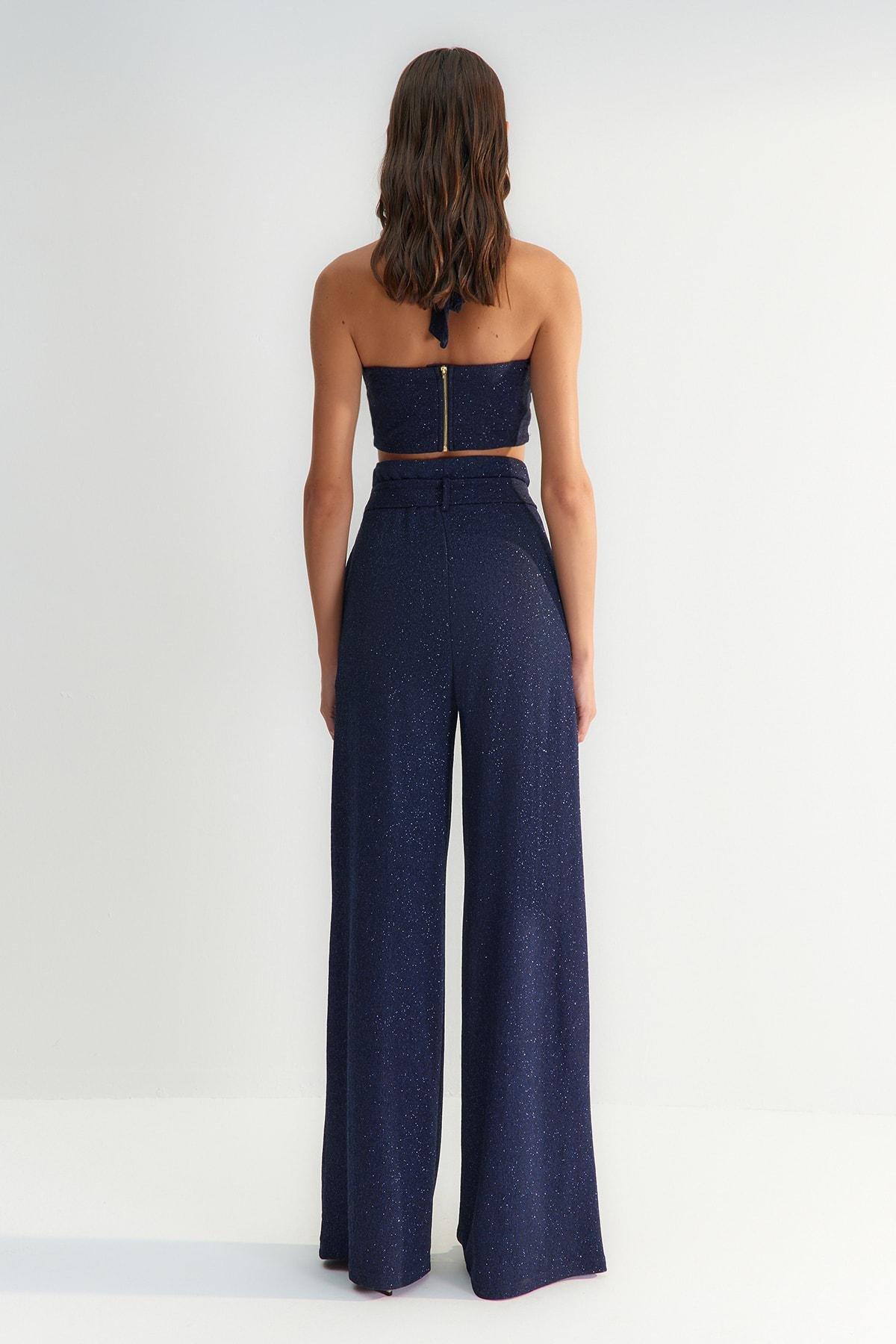 Navy Wide Leg Pants, , large image number 5