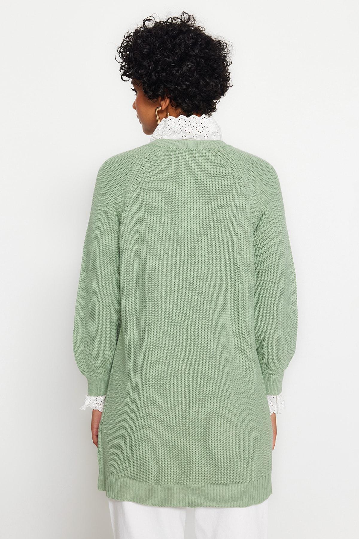 Green Off-Shoulder Sweater, Mint, large image number 5
