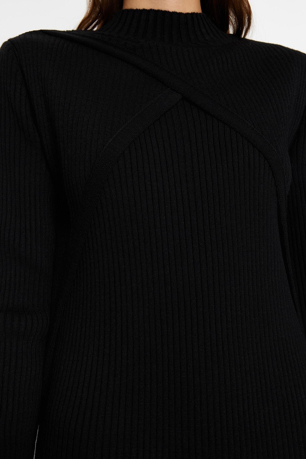 فستان بقصة واسعة، أسود, , large image number 4