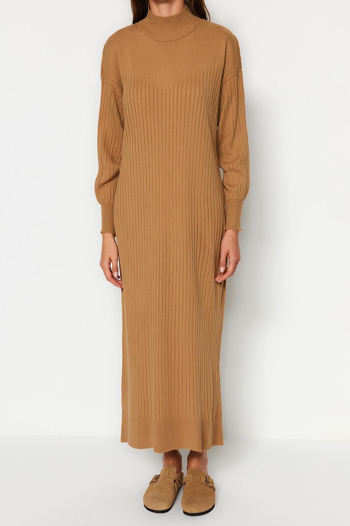 Ribbed Sweater Casual Midi Dress, , large image number 3