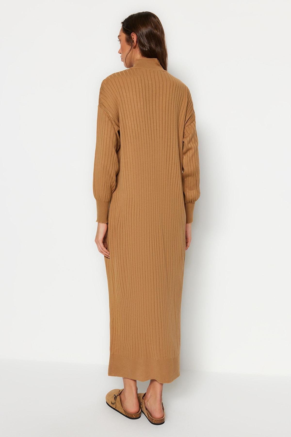 Ribbed Sweater Casual Midi Dress, , large image number 4