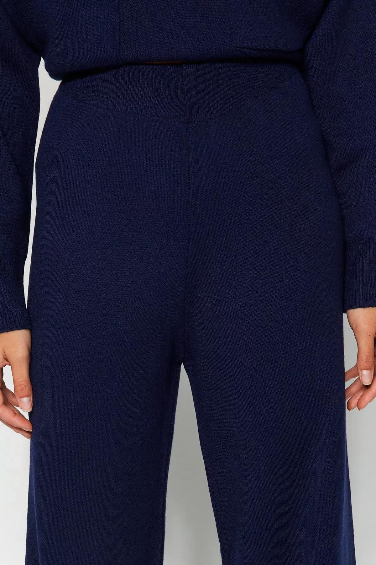 طقم متناسق من بلوزة مكشوفة الكتفين بقصة فضفاضة، كحلي, Navy blue, large image number 4