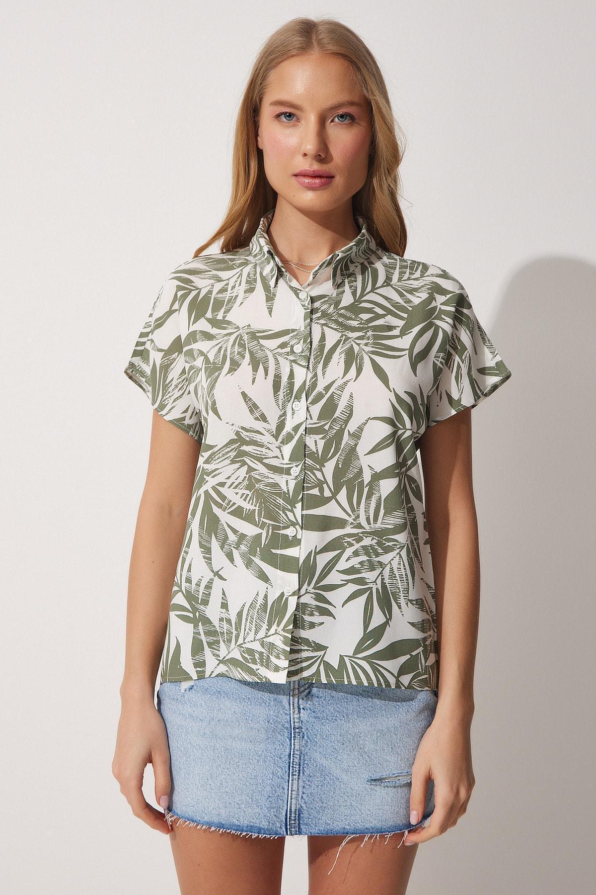 Green Printed Viscose Shirt, , large image number 3
