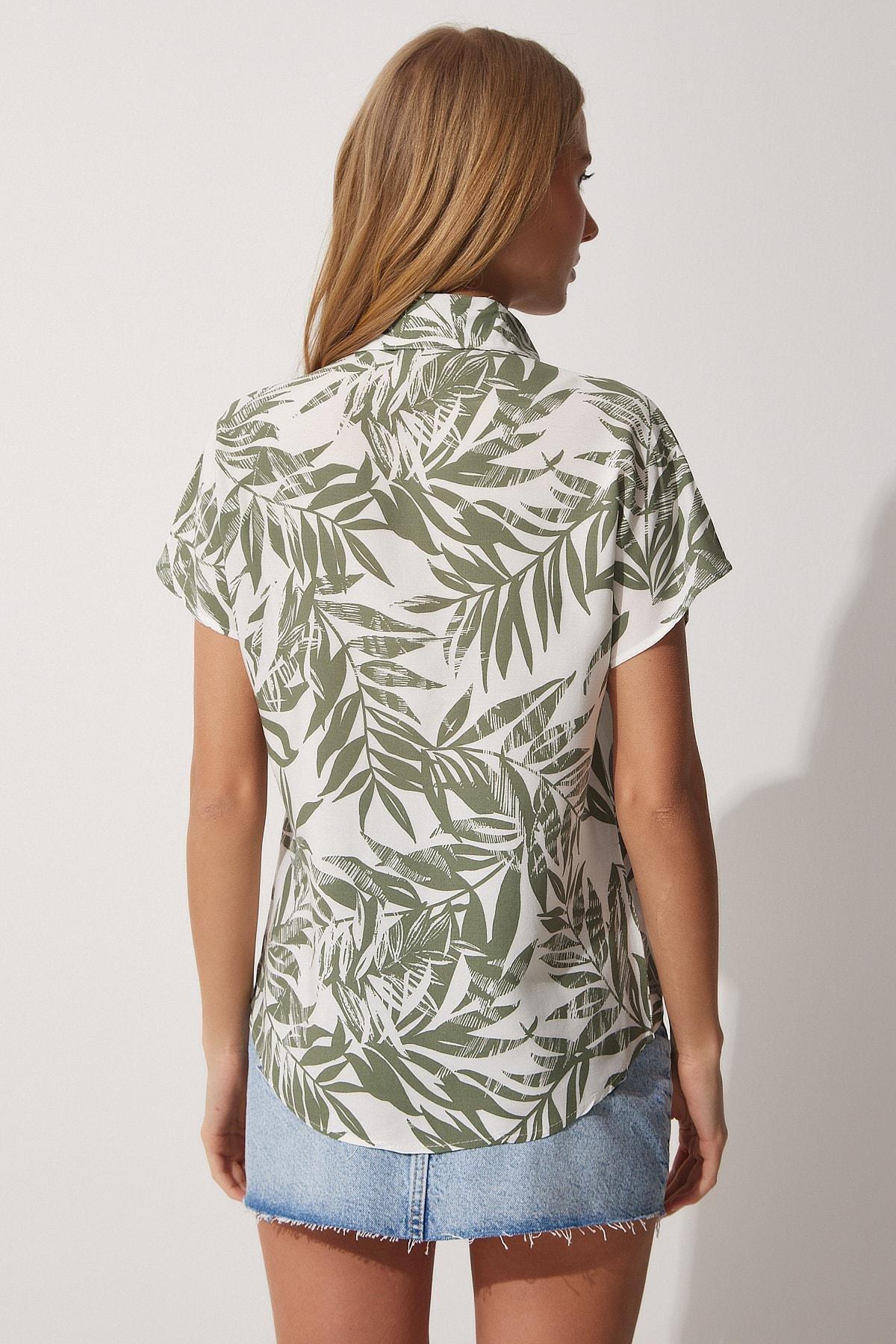 Green Printed Viscose Shirt, , large image number 4