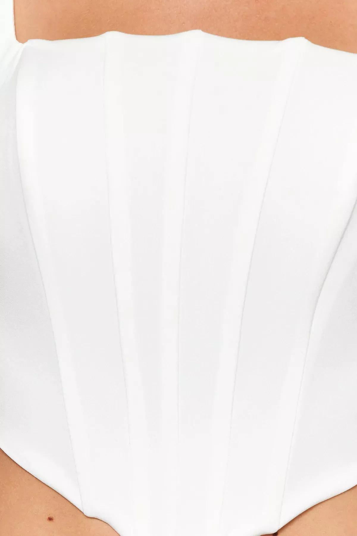 Ecru Square Collar Fitted Blouse, Ecru, large image number 4