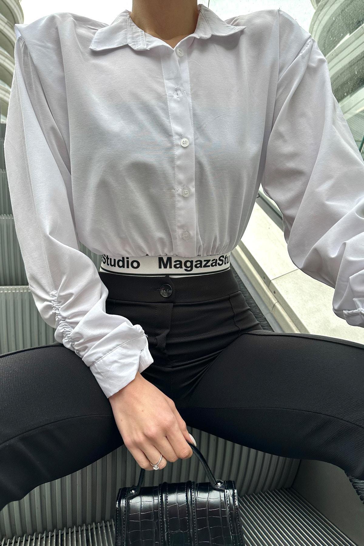 White Collared Shirt, White, large image number 0
