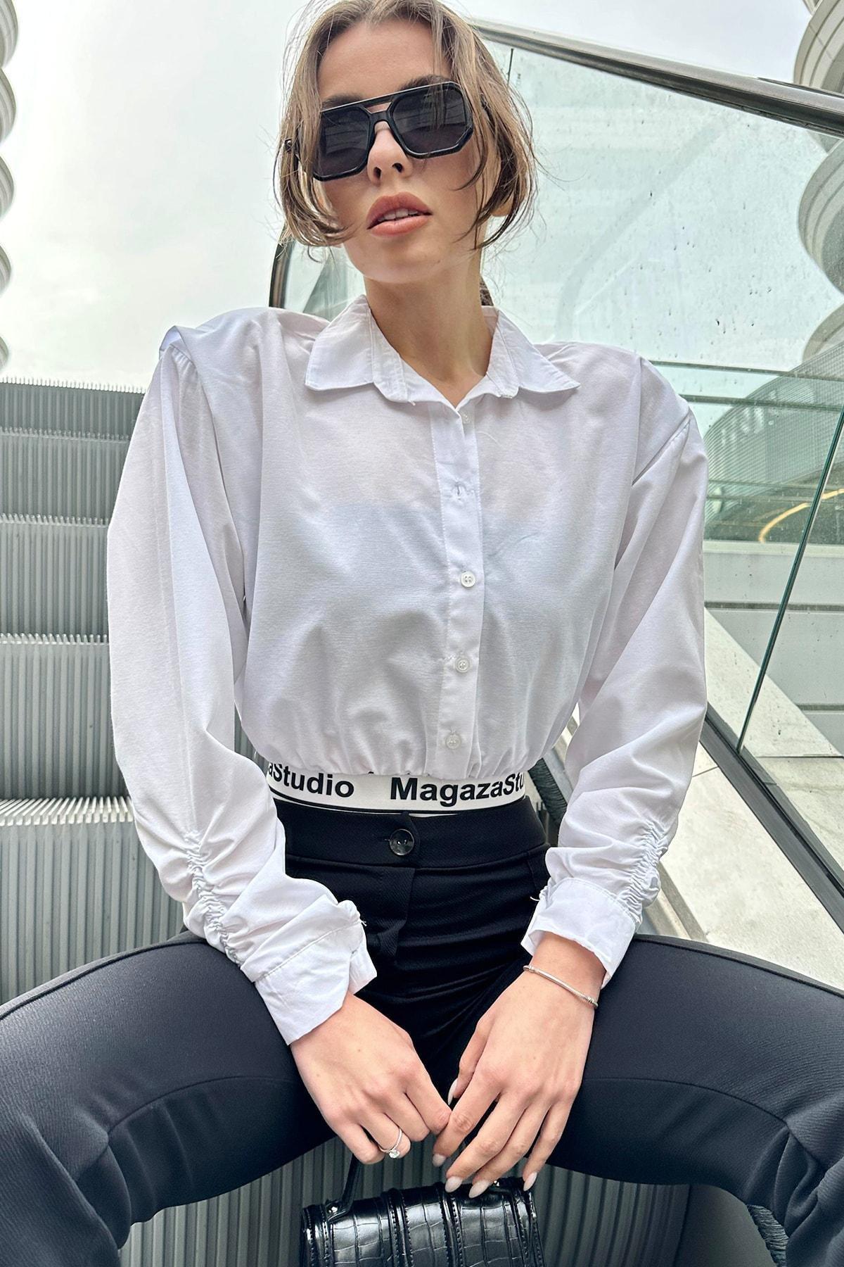 White Collared Shirt, White, large image number 2