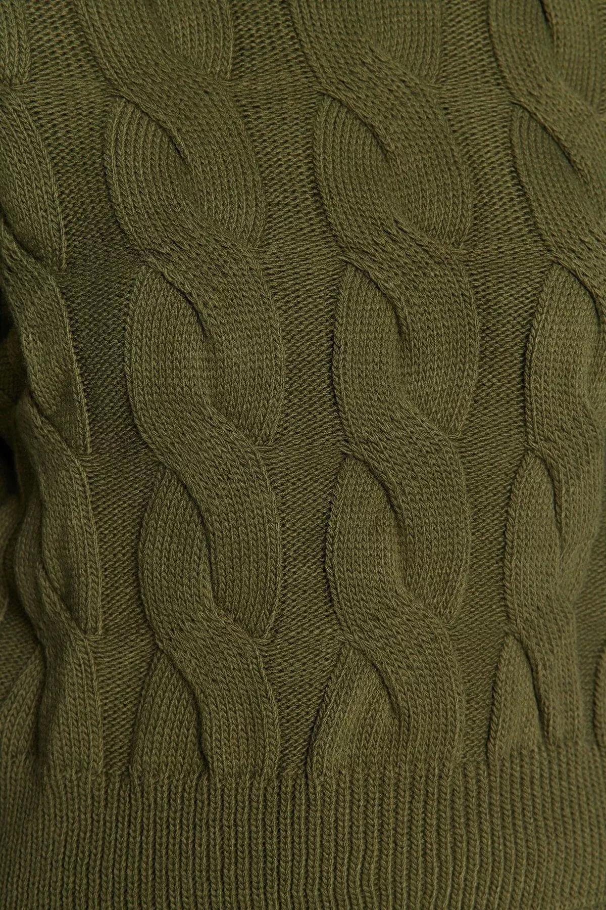 Khaki Crop Knitwear Top-Upper Suit, Khaki, large image number 4